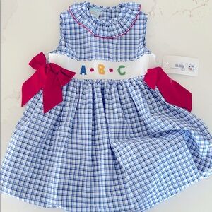 Blue and Red Checkered Kids Dress